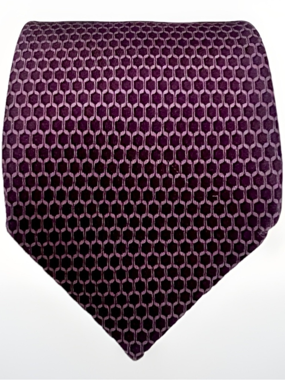 GUCCI Authentic 100% Silk Luxury Designer Necktie Purple Geometric Hand Sewn Tie - Picture 2 of 12